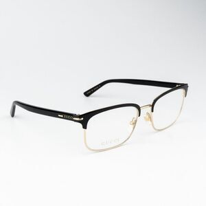 NEW Gucci GG1448O 001 Gold Rectangle Unisex Eyeglasses